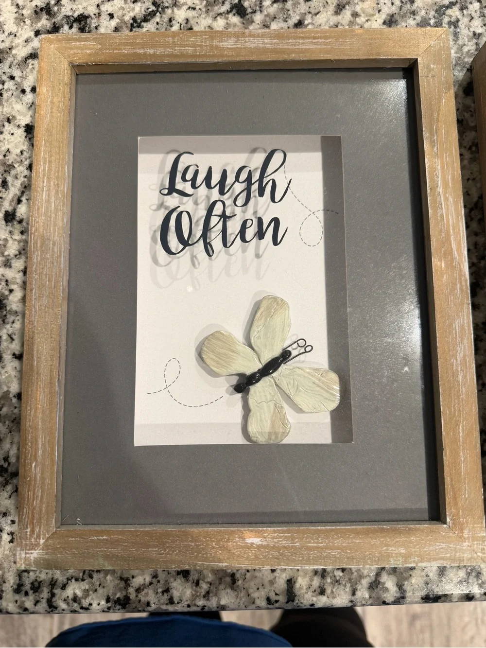 Rustic Wood-Frame butterfly/Dragonfly Shadow Box Wall Art – Gray and Natural